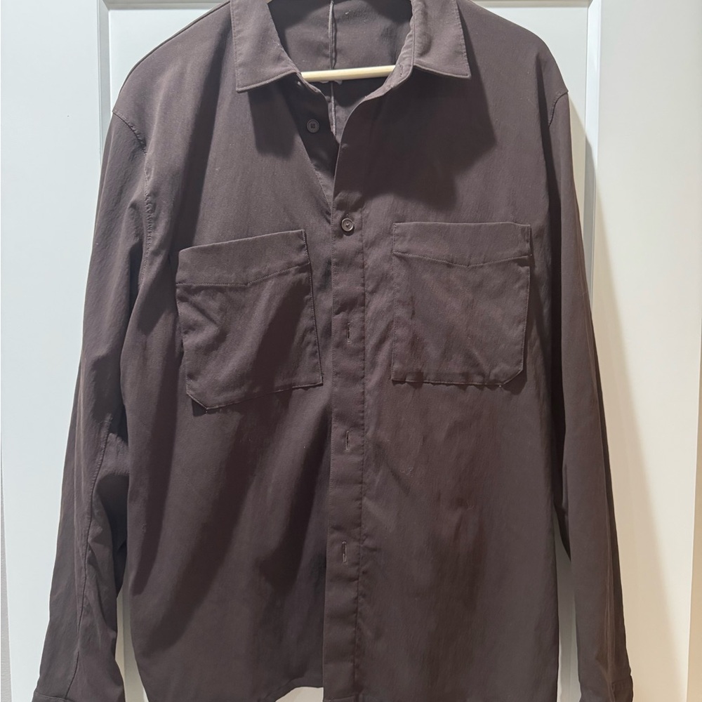 lululemon athletica Brown Relaxed Button Down Shirt